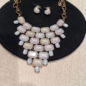 Cache Gold and Cream2 Piece Set Necklace and Earrings Set